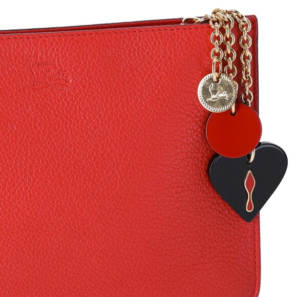 Christian Louboutin Loubicute Pouch with Charms Red Leather - Picture 2 of 6